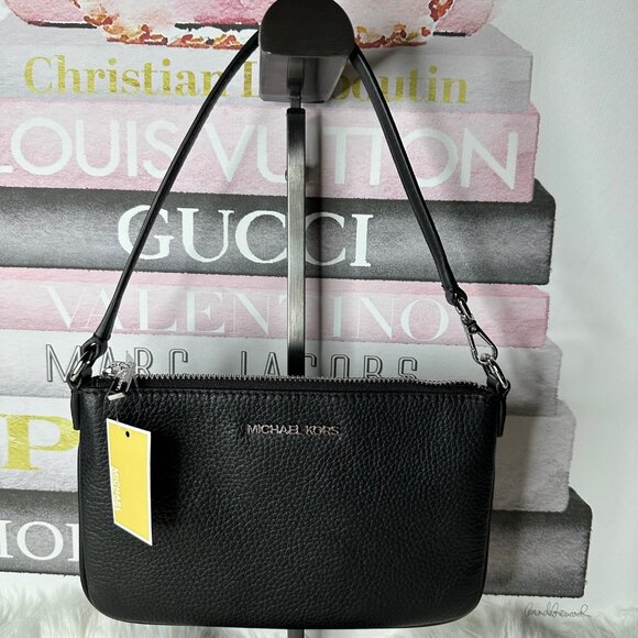 NWT Michael Kors Jet Set Pebbled Leather Convertible Wristlet - Picture 3 of 6